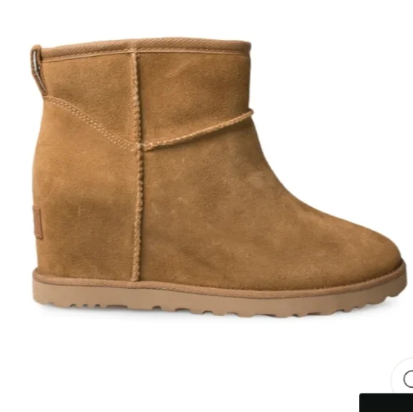 UGG Femme Mini Suede Ankle Wedge Boots - Picture 2 of 16